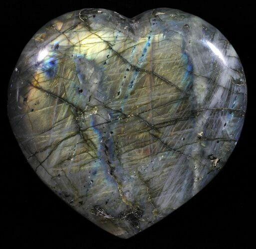 Flashy Polished Labradorite Heart #58892